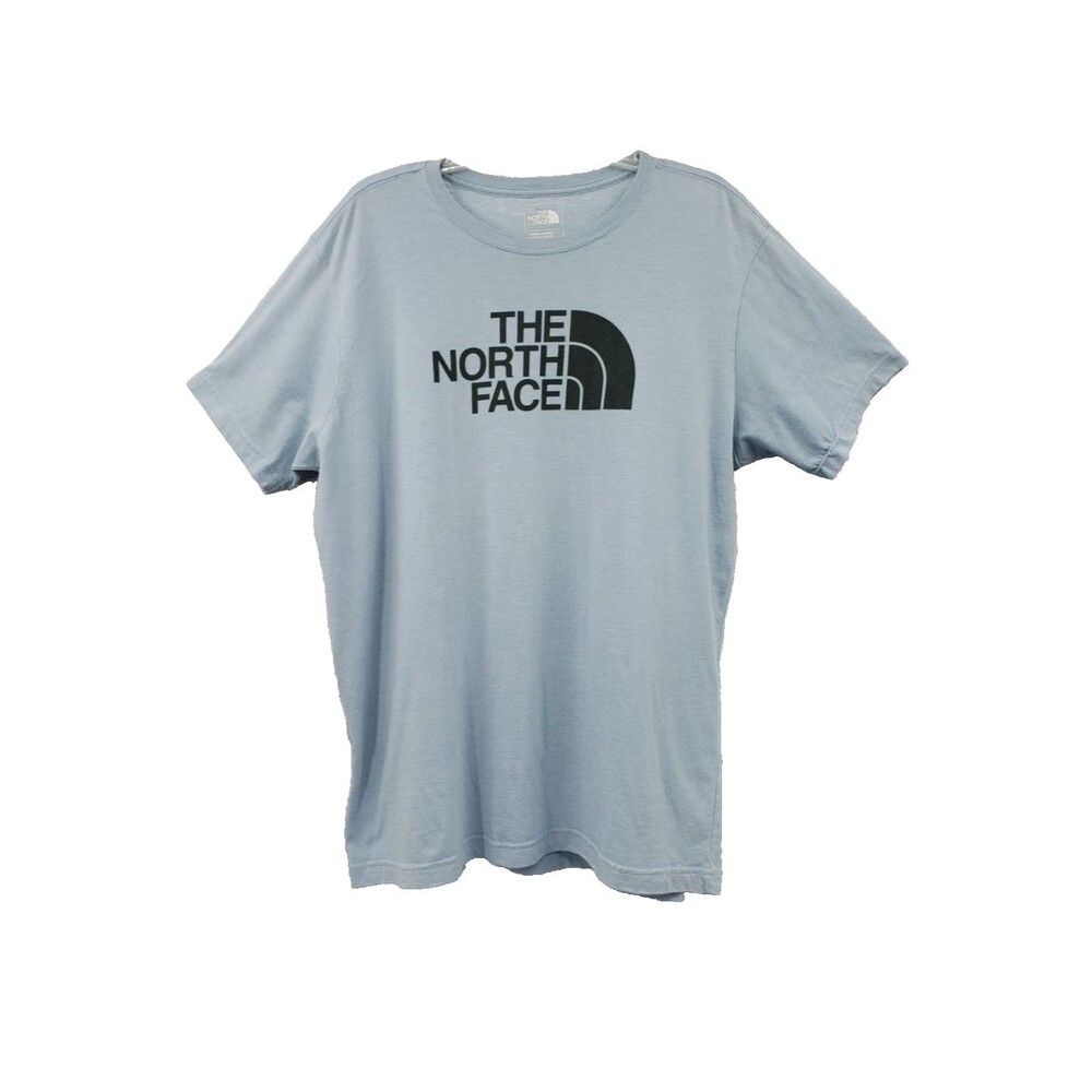 The North Face Logo T-Shirt Men's XL Gray Blue Slim Fit  Short Sleeves Outdoor